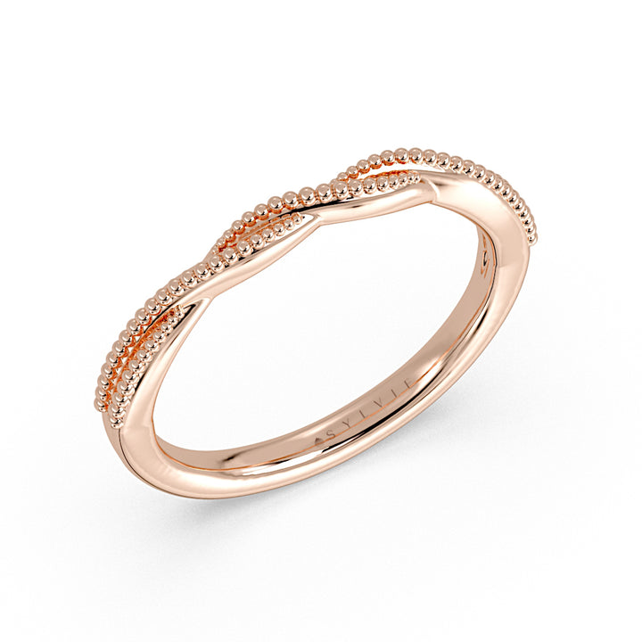 Spiral Milgrain Wedding Ring