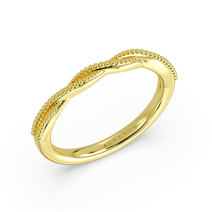 Spiral Milgrain Wedding Ring