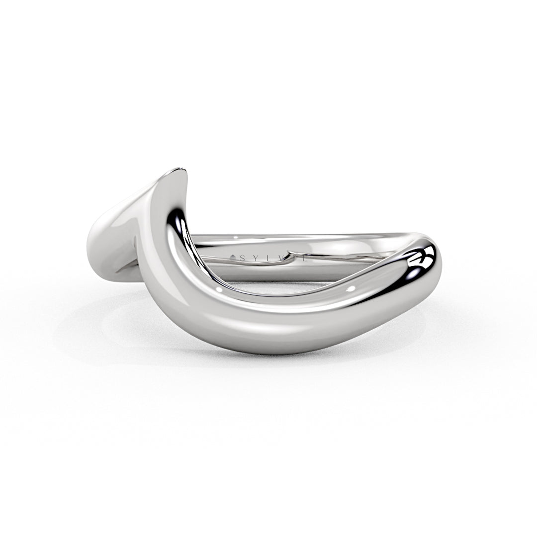 Auravie Curved Solitaire Wedding Ring - Lyric