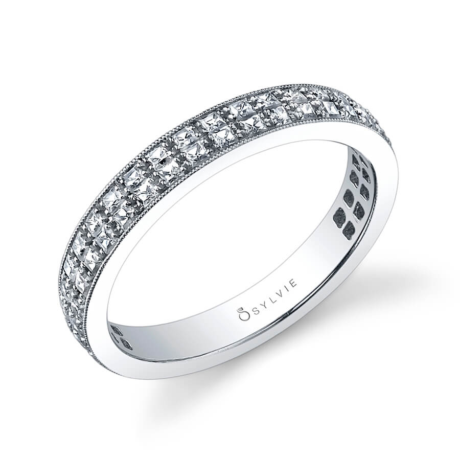 Modern Princess Cut Wedding Band