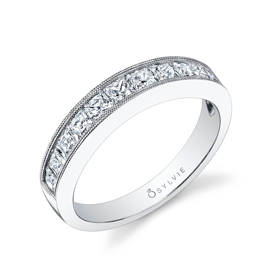 Modern Princess Cut Wedding Band