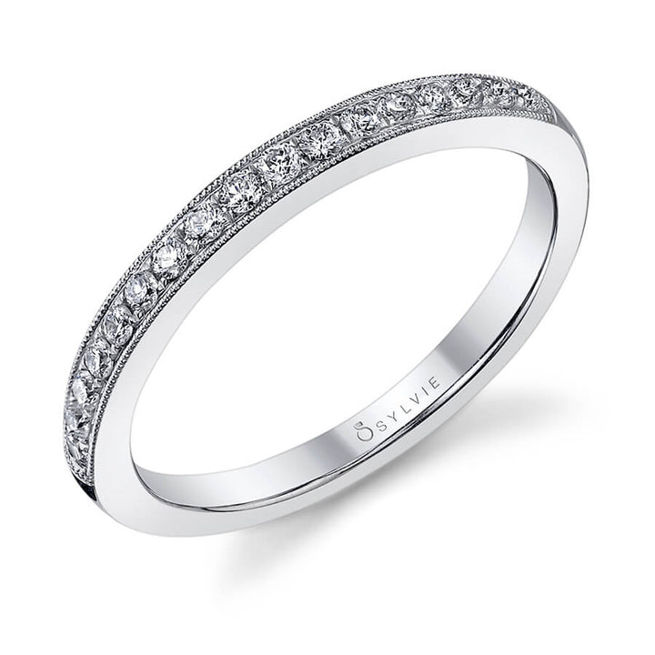 Classic Wedding Band with Milgrain Accents