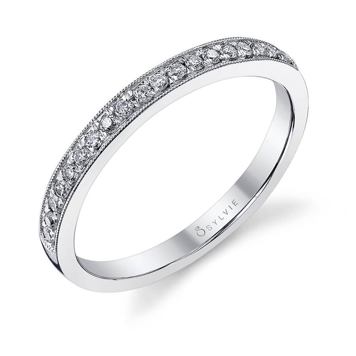 Classic Wedding Band with Milgrain Accents