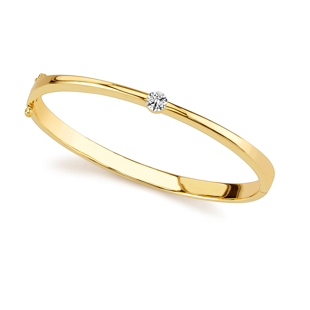 14K Yellow Gold Bangle 0.70ct Diamond Bracelet