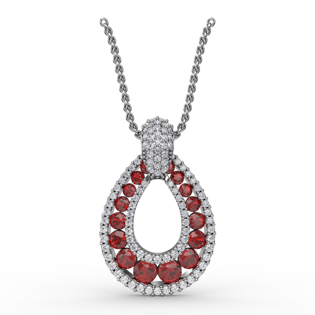 Steal The Spotlight Ruby and Diamond Pendant