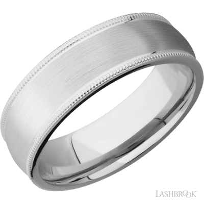 7 mm wide Domed Milgrain Edges Cobalt Chrome band.