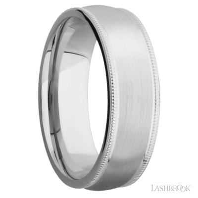 7 mm wide Domed Milgrain Edges Cobalt Chrome band.
