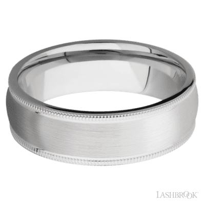 7 mm wide Domed Milgrain Edges Cobalt Chrome band.