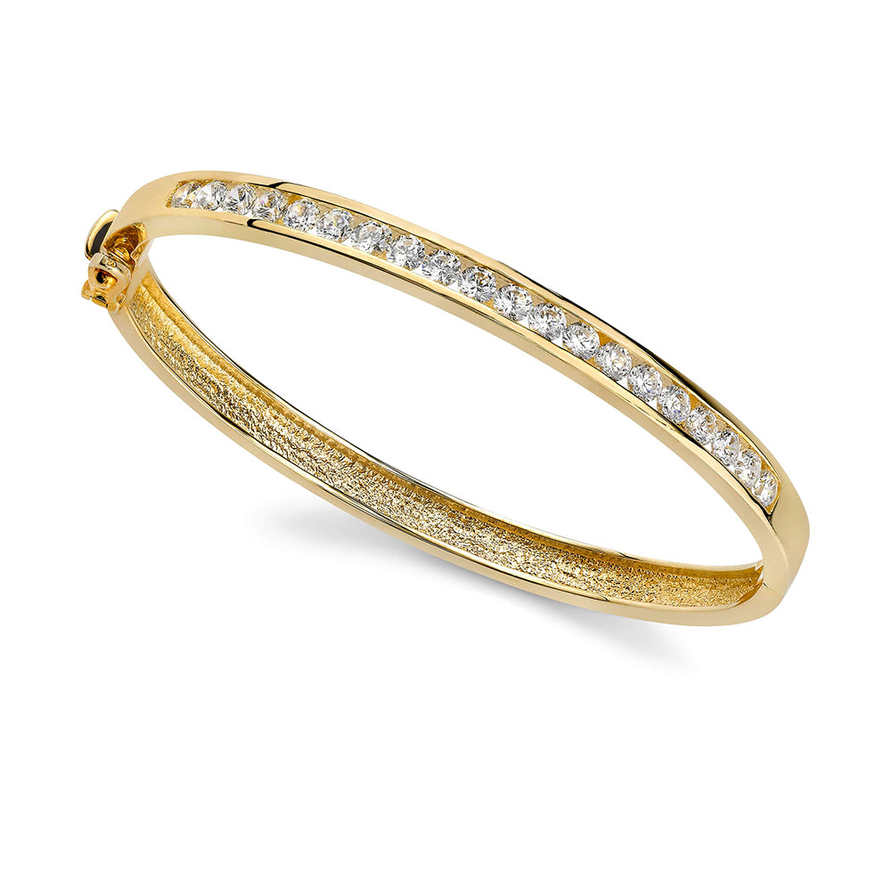 14K Yellow Gold Bangle 0.98ctw Diamond Bracelet