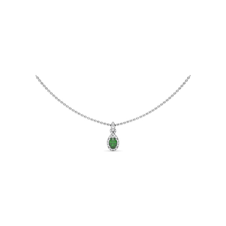 Love Knot Emerald and Diamond Pendant
