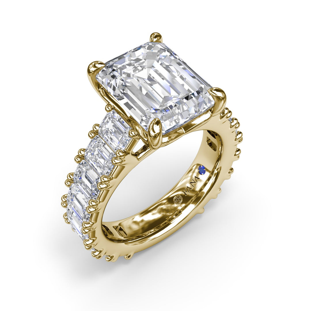 Chunky Emerald Diamond Engagement Ring