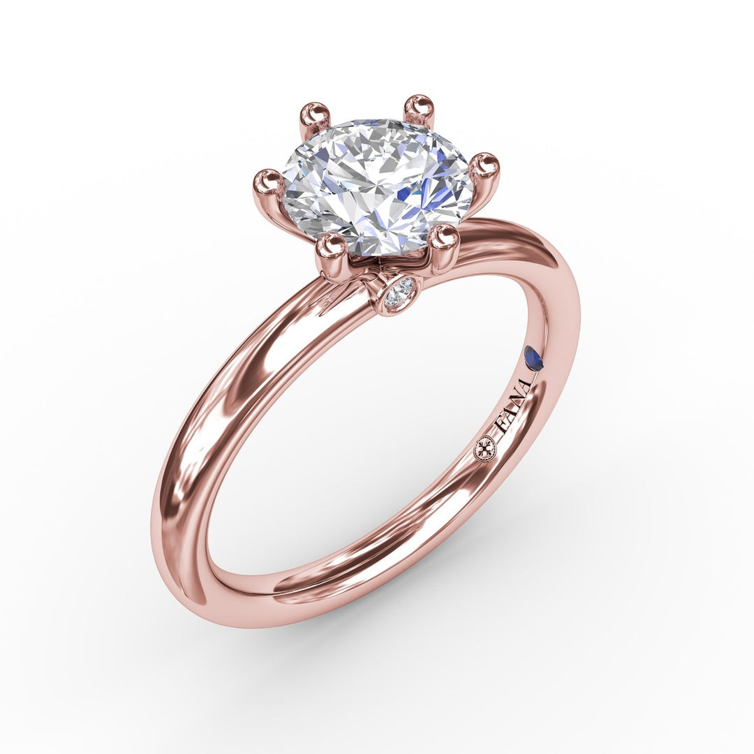 Classic Six-Prong Round Diamond Solitaire Engagement Ring