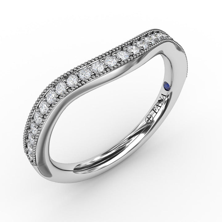 1/5ct Vintage Bead and Channel Set Contour Diamond Band