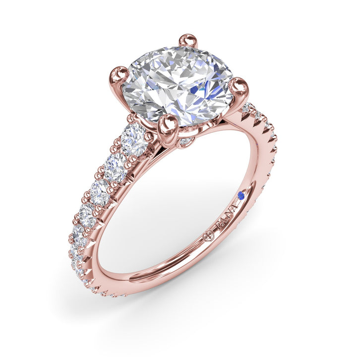 Round Diamond Engagement Ring with Graduated Shank