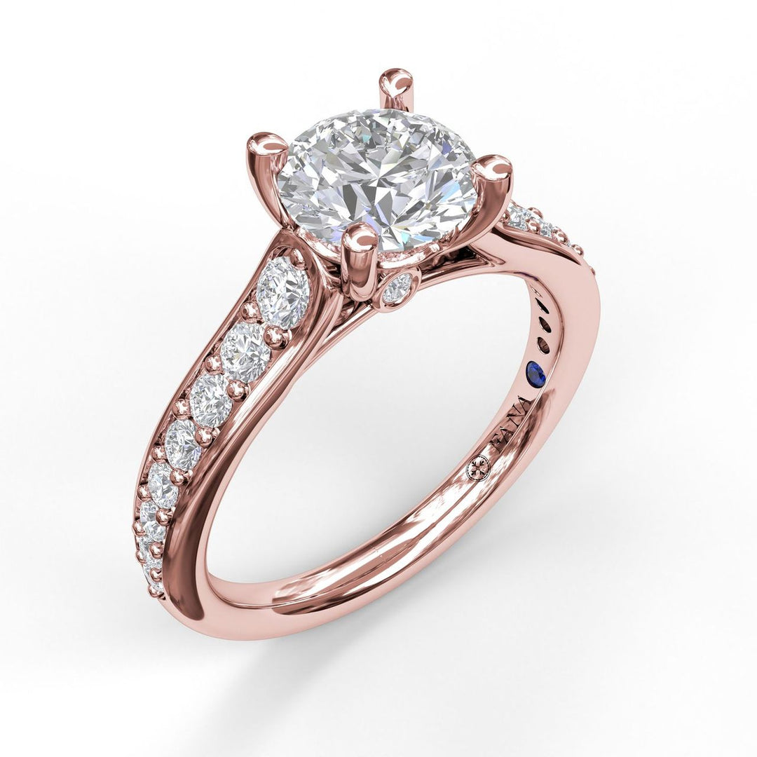 Classic Single Row Diamond Engagement Ring