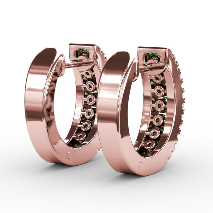 Channel Setting Wide Hoop Earring