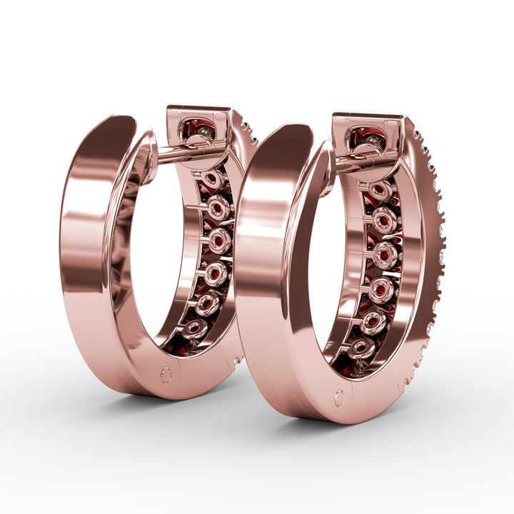 Channel Setting Wide Hoop Earring