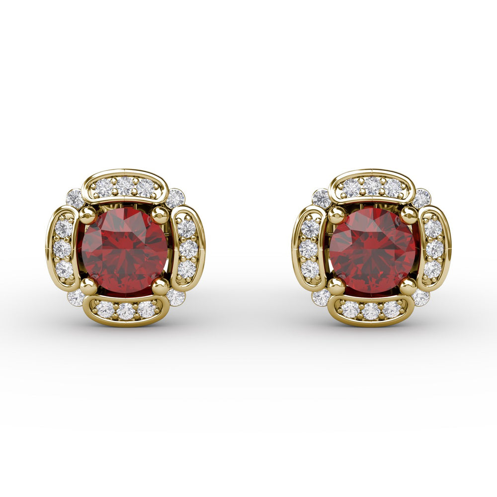 Vintage Channel Setting Stud Earrings