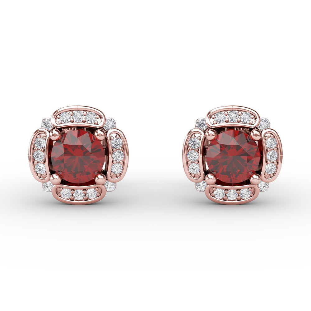 Vintage Channel Setting Stud Earrings