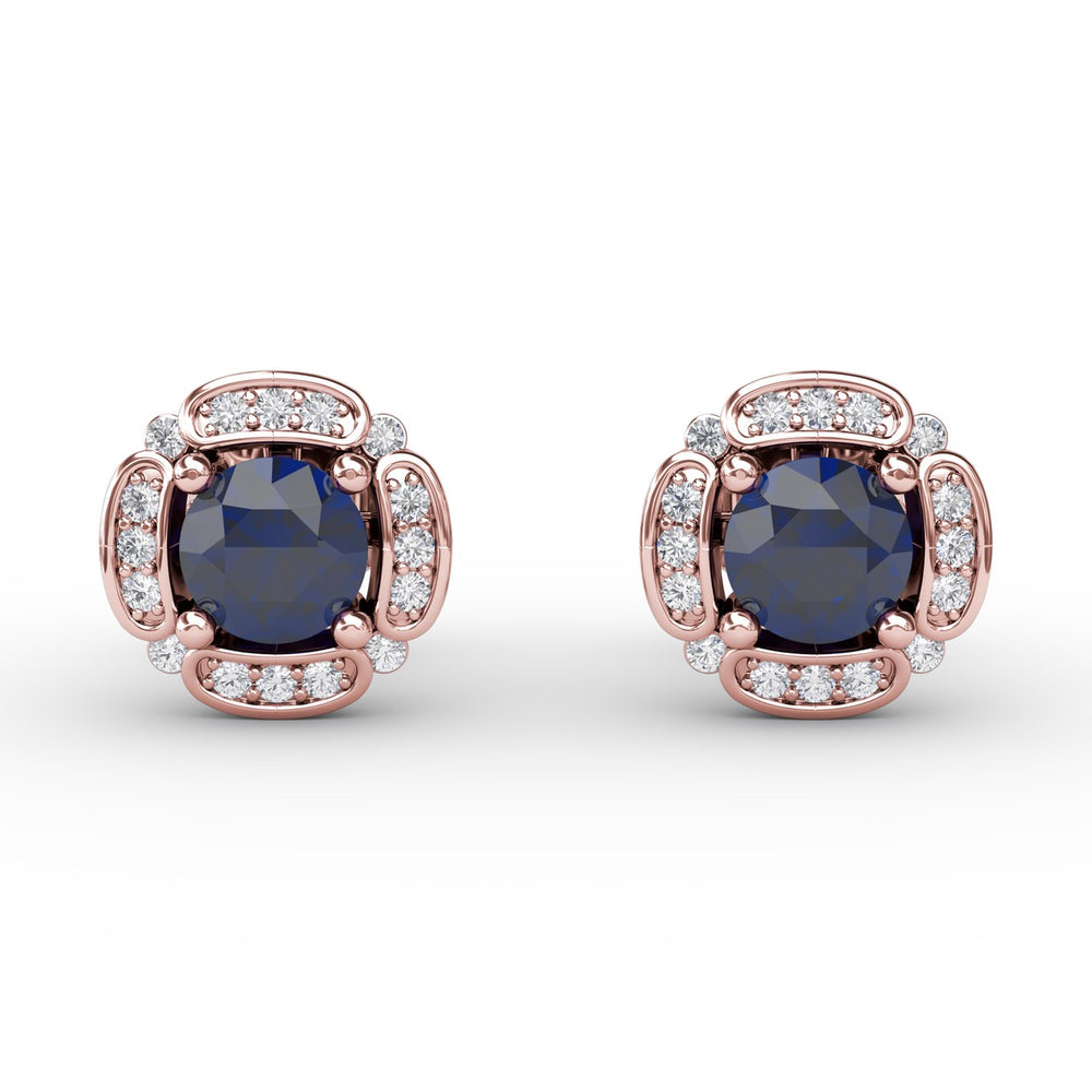 Vintage Channel Setting Stud Earrings