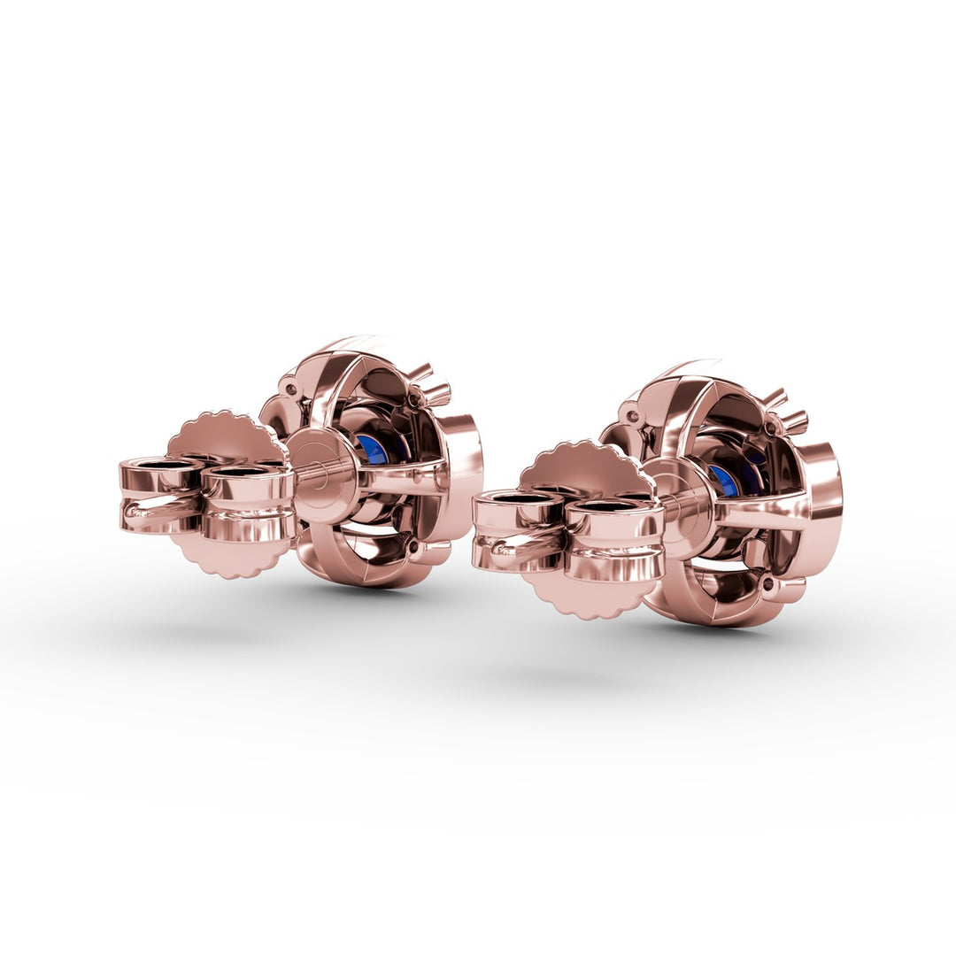 Vintage Channel Setting Stud Earrings