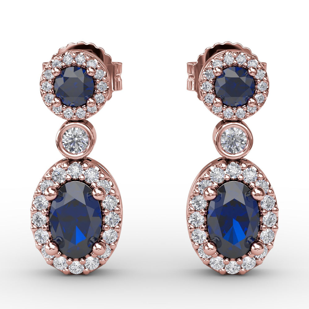 Set the Scene Sapphire and Diamond Dangle Earrings