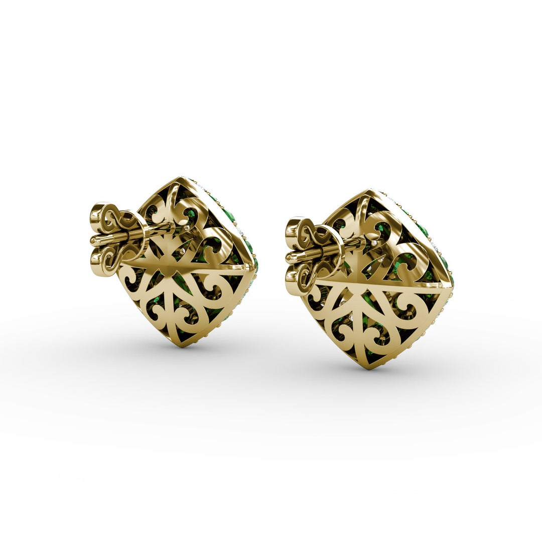 Large PavÃ© Emerald and Diamond Studs