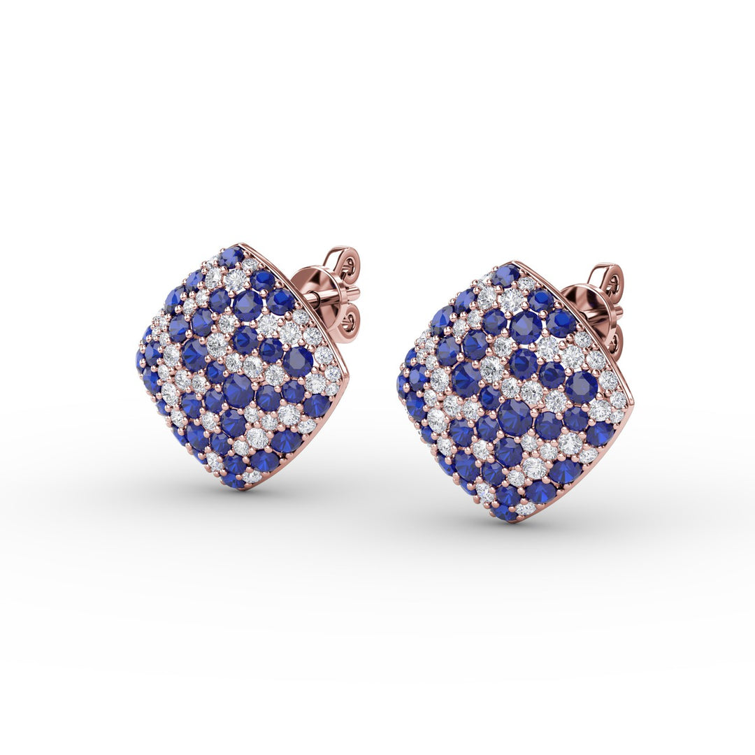 Large Pav? Sapphire and Diamond Studs