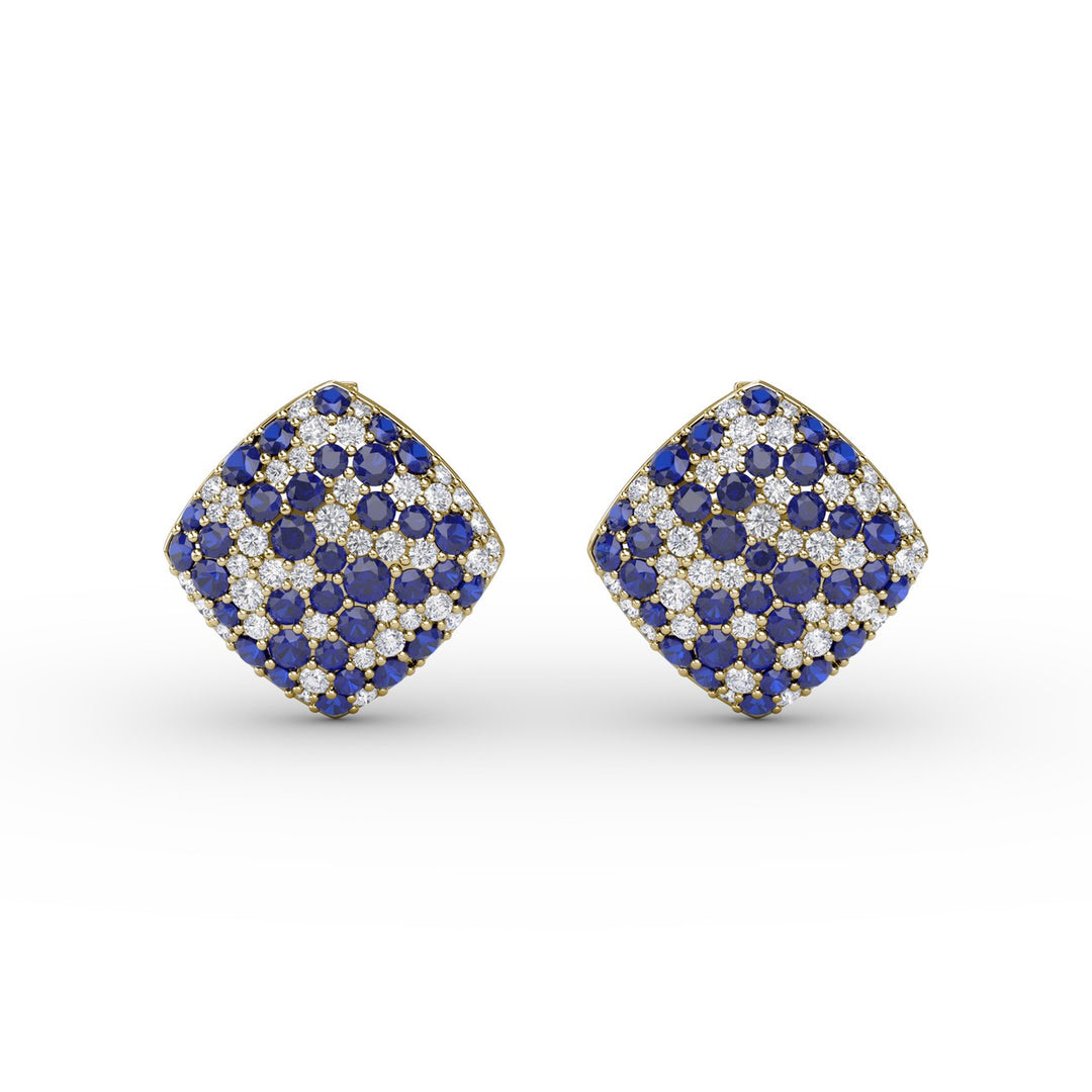Large Pav? Sapphire and Diamond Studs
