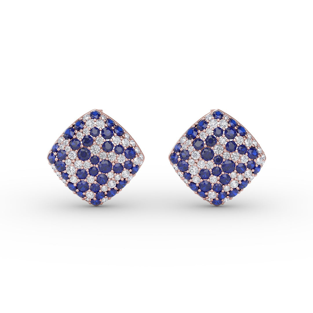 Large Pav? Sapphire and Diamond Studs
