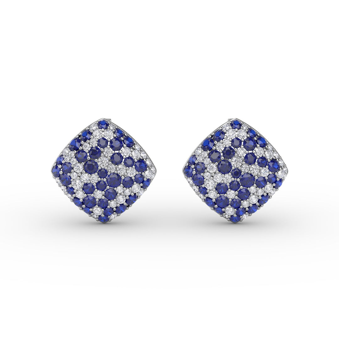 Large Pav? Sapphire and Diamond Studs
