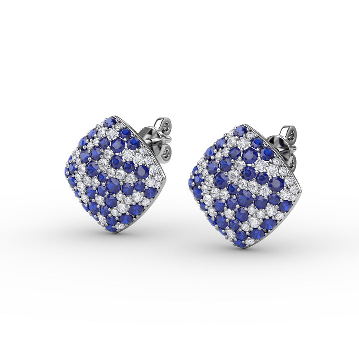 Large Pav? Sapphire and Diamond Studs