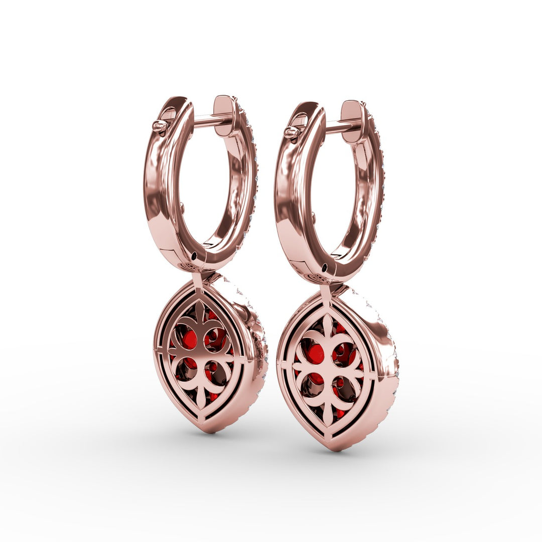 Marquise Shaped Dangle Earrings