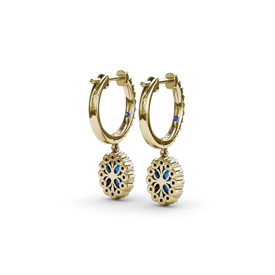 Dazzling Sapphire and Diamond Drop Earrings