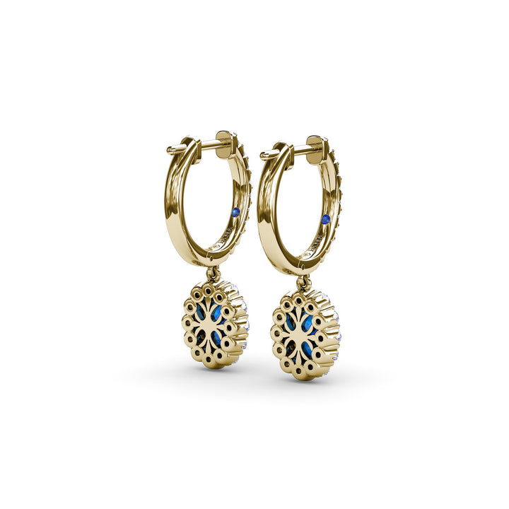 Dazzling Sapphire and Diamond Drop Earrings