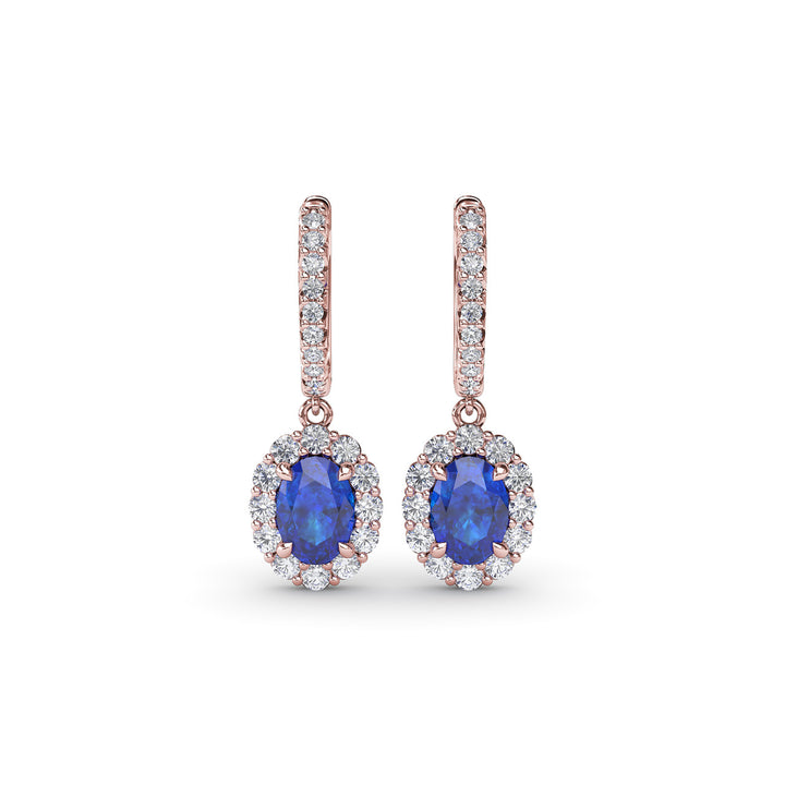 Dazzling Sapphire and Diamond Drop Earrings