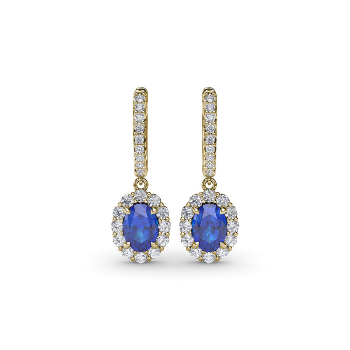 Dazzling Sapphire and Diamond Drop Earrings