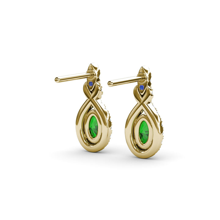 Love Knot Emerald and Diamond Earrings