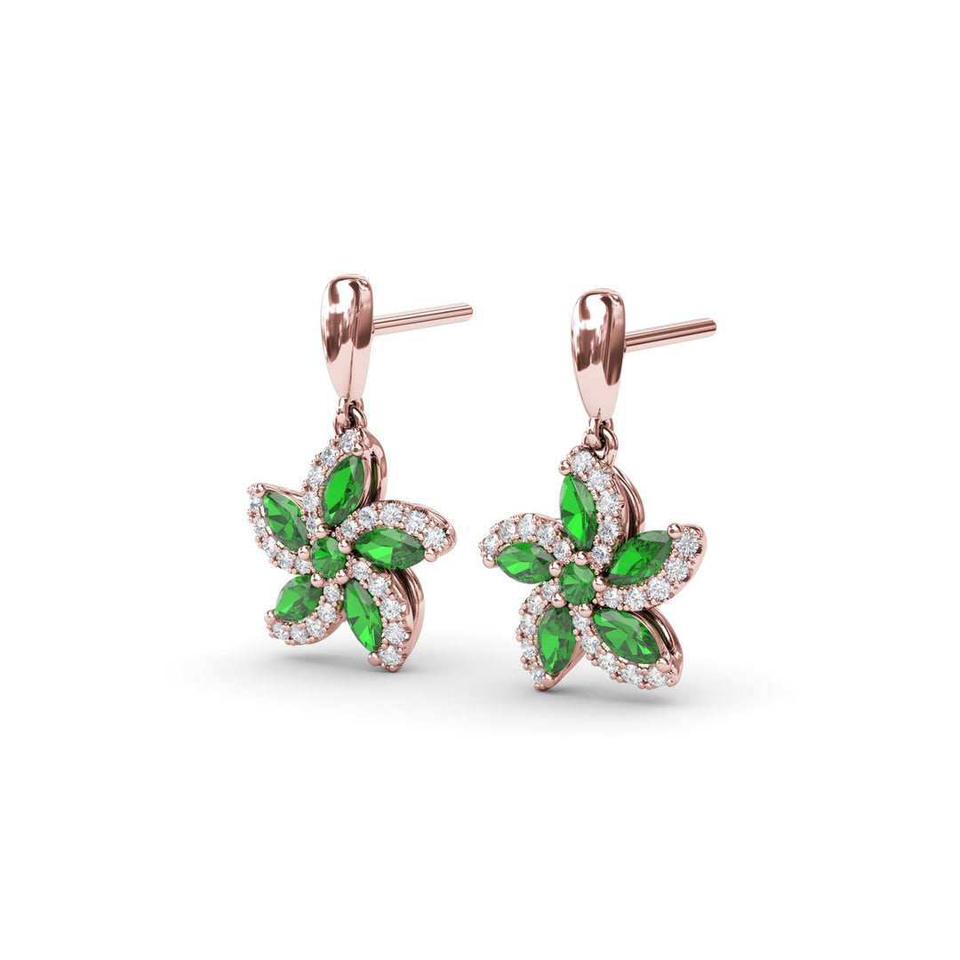 Emerald and Diamond Catalina Drop Earrings