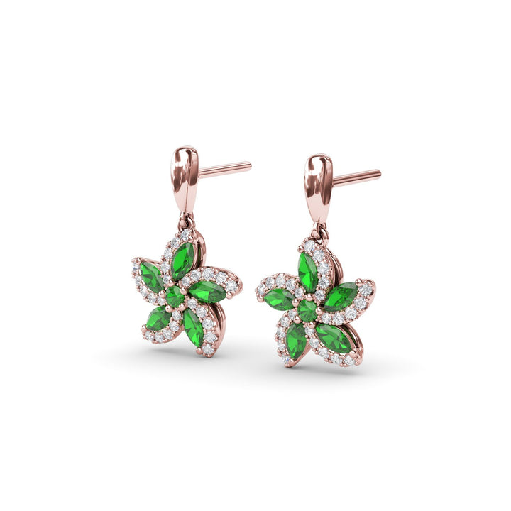 Emerald and Diamond Catalina Drop Earrings