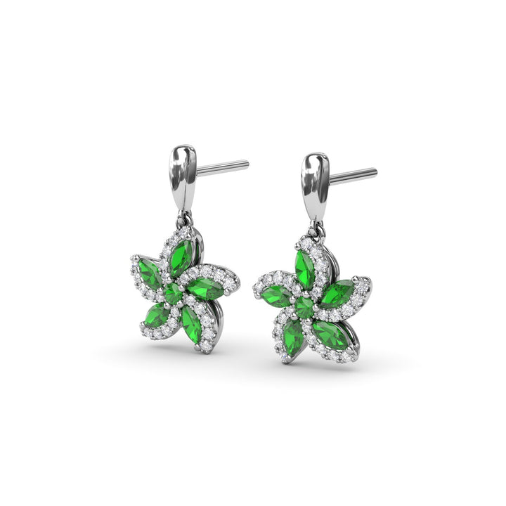 Emerald and Diamond Catalina Drop Earrings