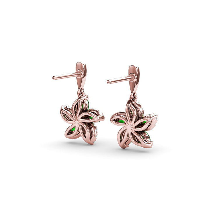 Emerald and Diamond Catalina Drop Earrings