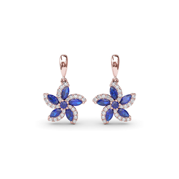 Sapphire and Diamond Catalina Drop Earrings
