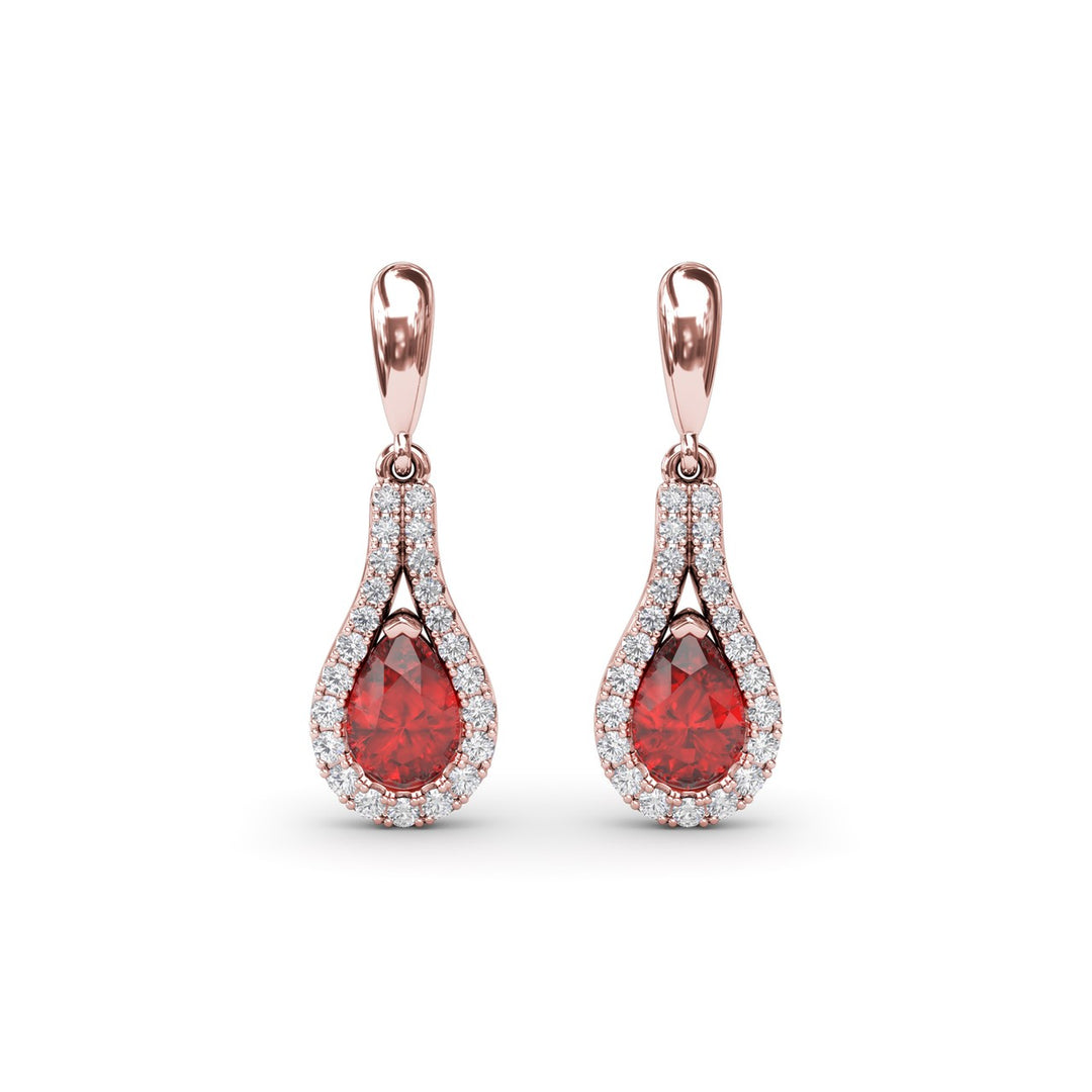 Glamourous Ruby and Diamond Wrap Earrings