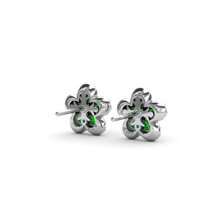 Magnolia Emerald and Diamond Earrings
