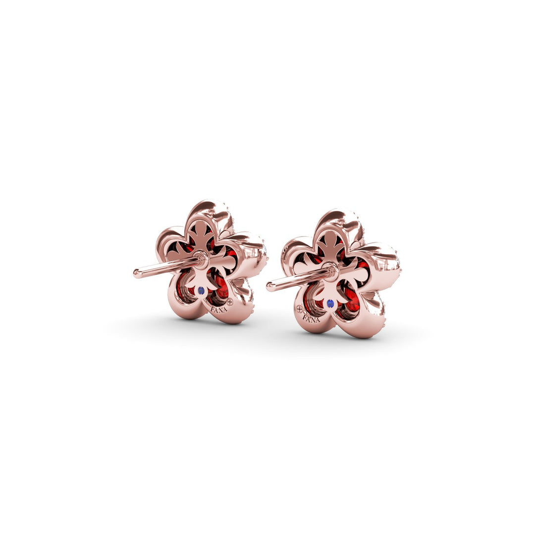 Magnolia Ruby and Diamond Earrings