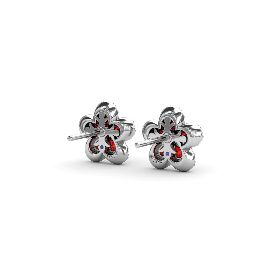 Magnolia Ruby and Diamond Earrings
