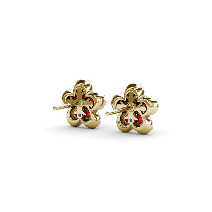 Magnolia Ruby and Diamond Earrings