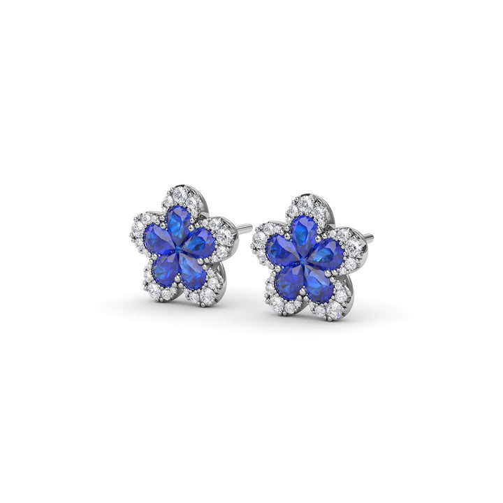 Magnolia Sapphire and Diamond Earrings