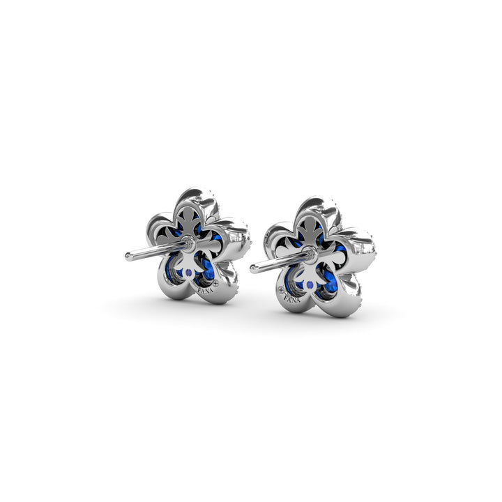 Magnolia Sapphire and Diamond Earrings